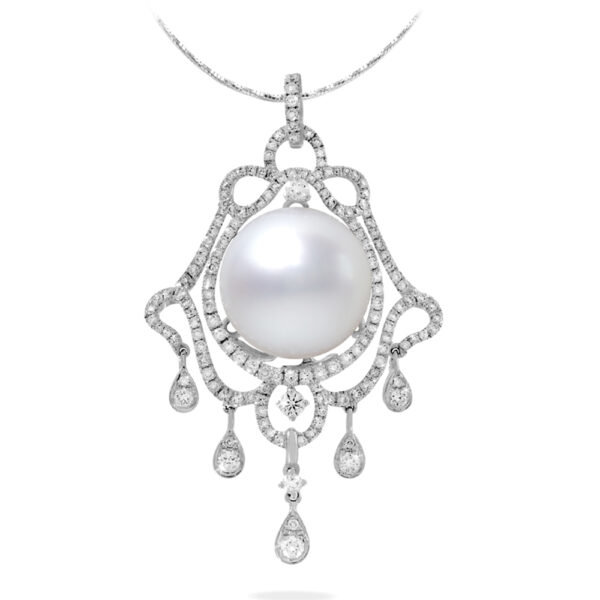 Psalms South Sea Pearl and Diamond Pendant